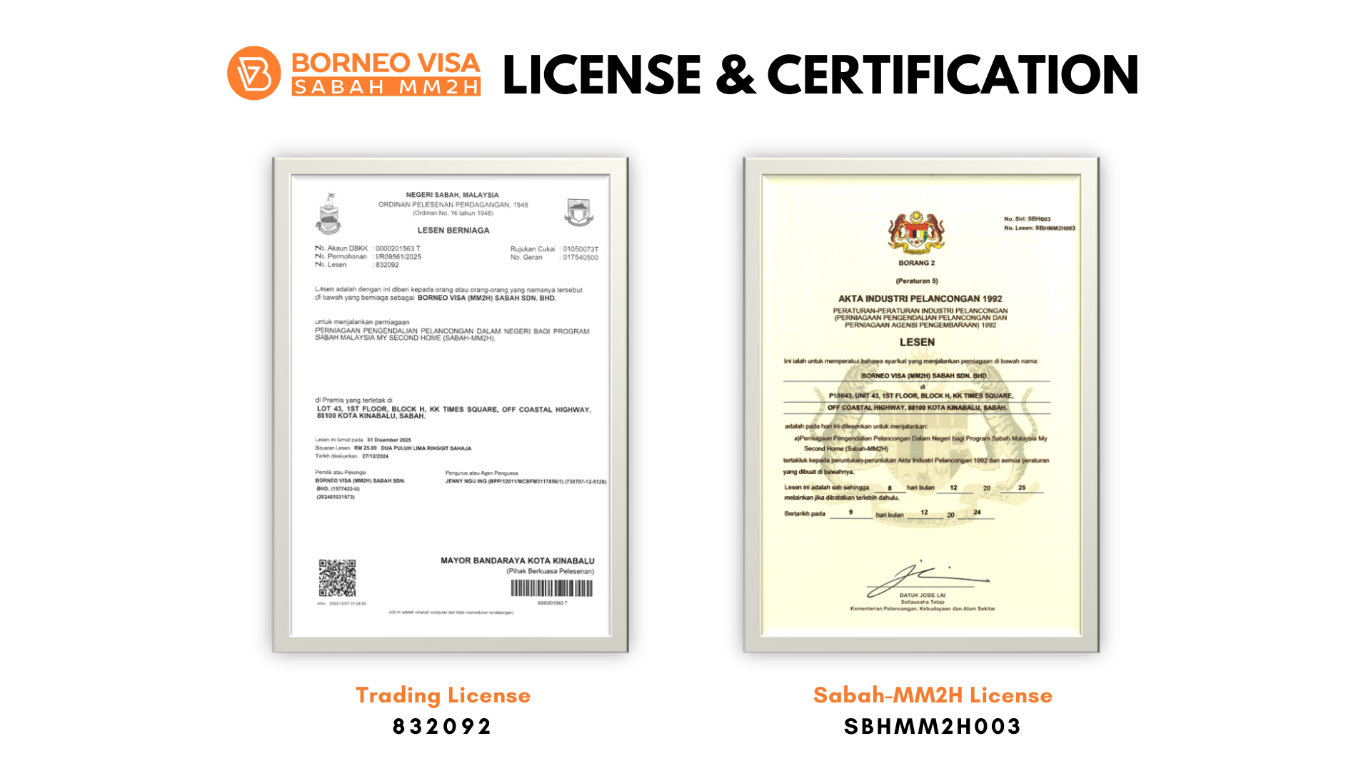 Borneo Visa License Certification
