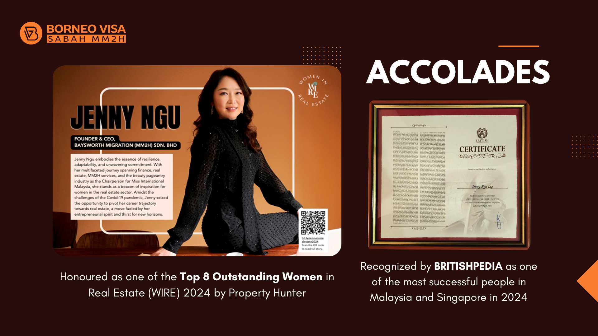 Borneo Visa Jenny Ngu Accolades